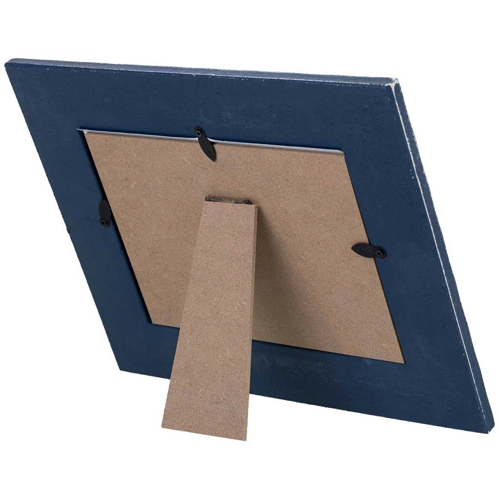 Cornice portafoto in legno blu, 19 x 16 cm (altezza), 25.5x1.5x20.5 cm (altezza)