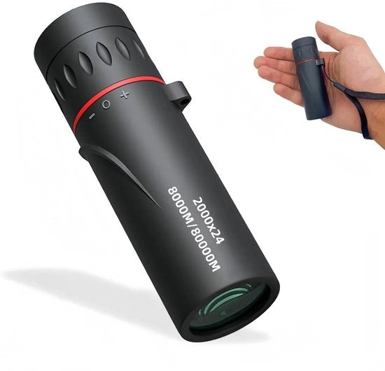 Mini-telescopio monoculare portatile 2000x24, alte prestazioni, alta risoluzione, adatto per l'uso di giorno e di notte, macro-nocciolamento, visibilità fino a 10.000 metri.