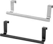 Sostegno asciugamani cucina - 2 pezzi sostegno asciugamani - asciugamani cucina porta - appoggio asciugamani cucina armadio - appoggio asciugamani nero argento sostegno asciugamani cucina