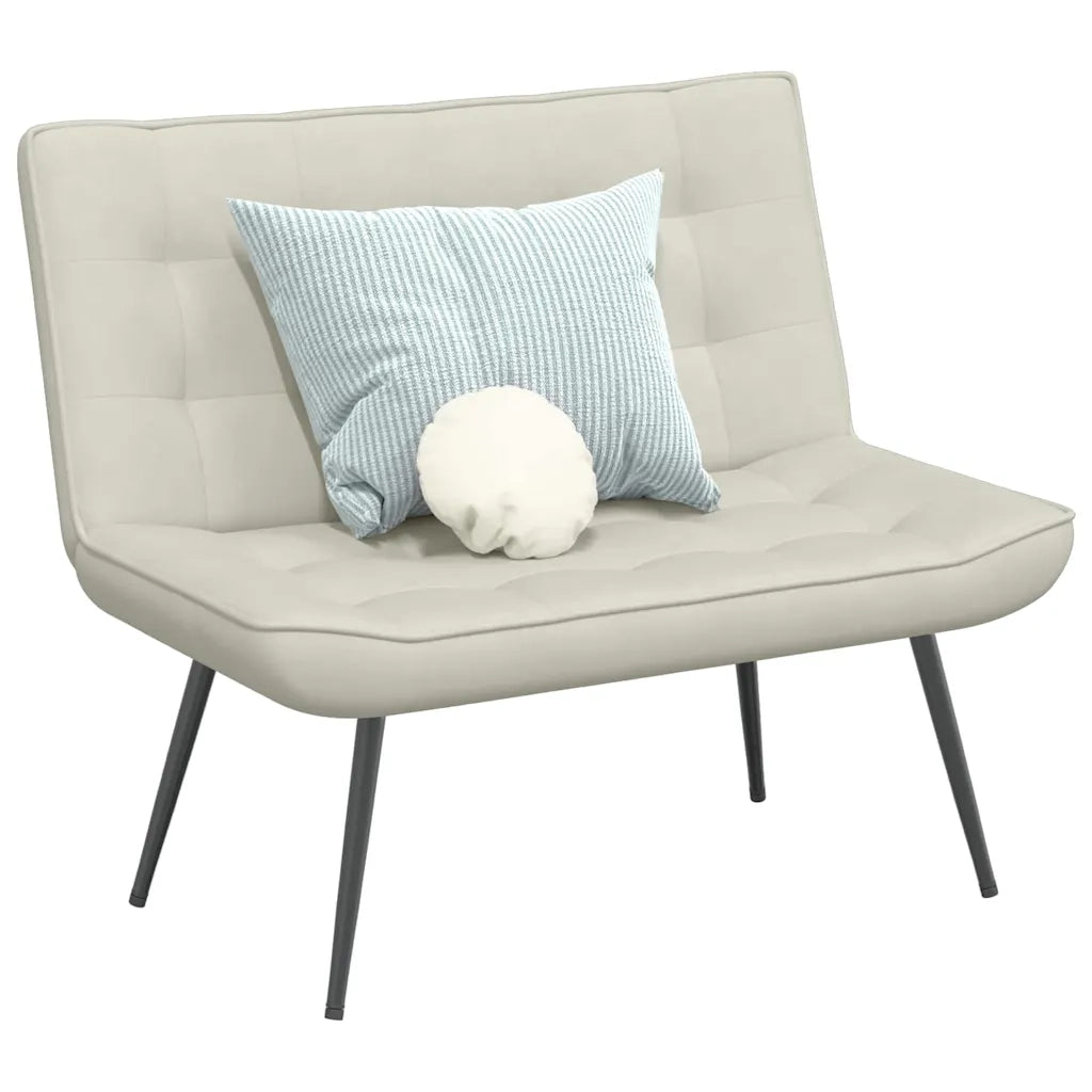 vidaXL Panca Crema 110x74x84 cm in Velluto