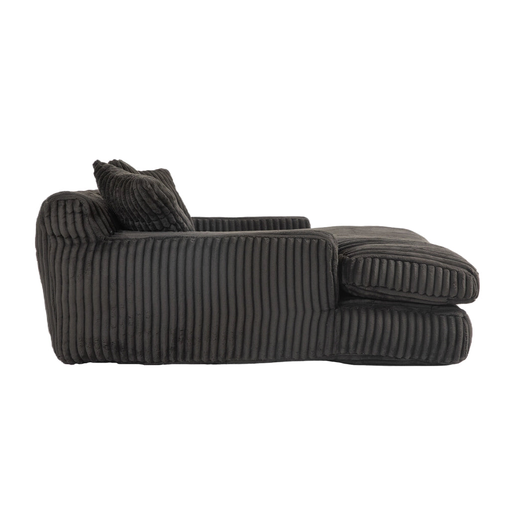 Divano Letto Singolo Cloud Couch ¨C MINIMAL ¨C Velluto a Coste Nero con Cuscini