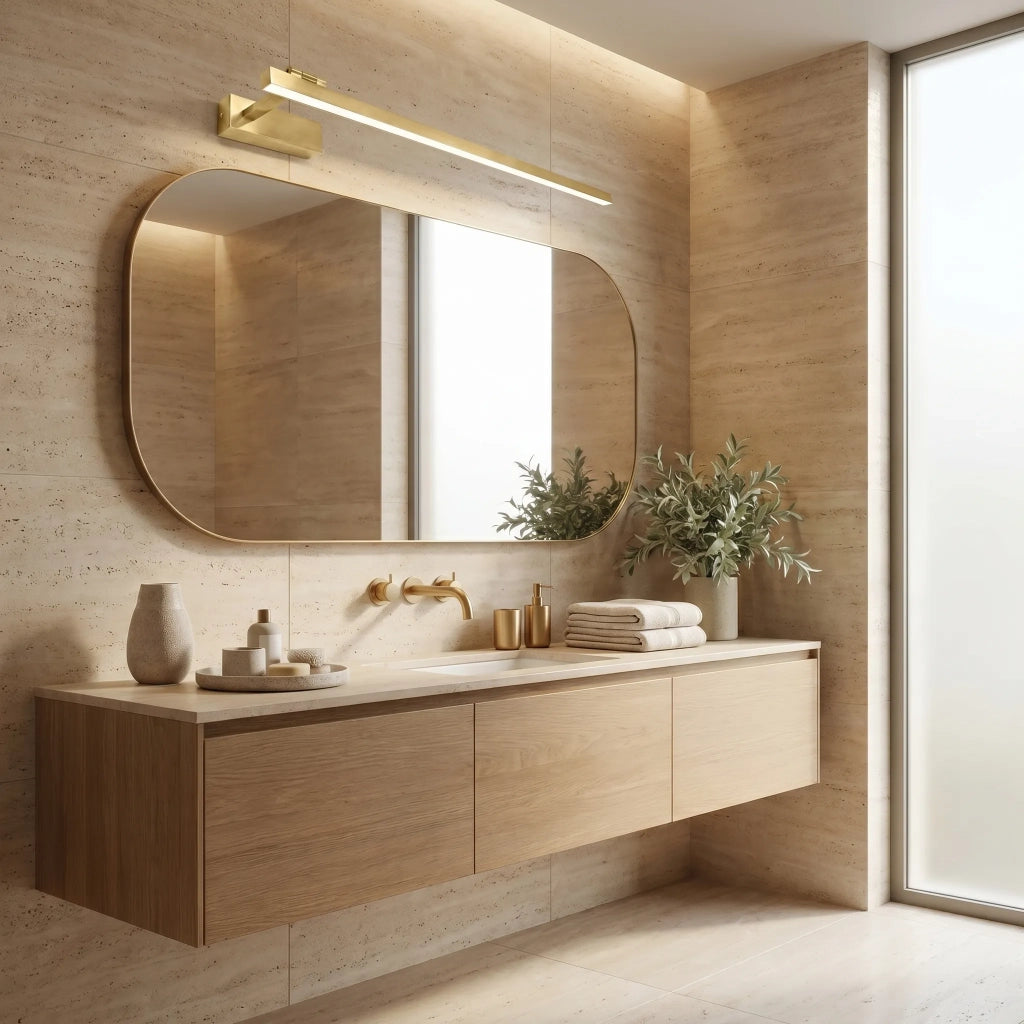 Applique Da Bagno Led Swe033-1w 80cm Brush Gold