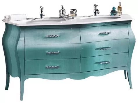 Mobile bagno con doppio lavabo - verde madreperlato 162x58x83