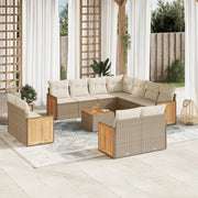 Set Divani da Giardino 12 pz con Cuscini Beige in Polyrattancod mxl 116639
