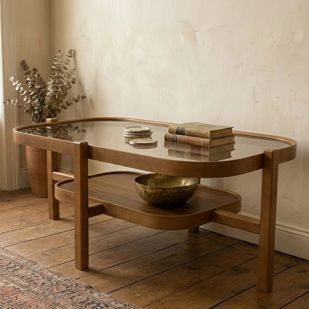 Sorbolo, Tavolino da Salotto un Vano, 110x70x48h cm Marrone Noce