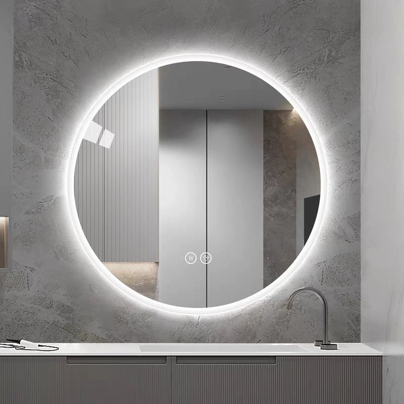 SPECCHIO LED ROTONDO DA BAGNO 80 cm SILVER, DA PARETE, DIMMERABILE