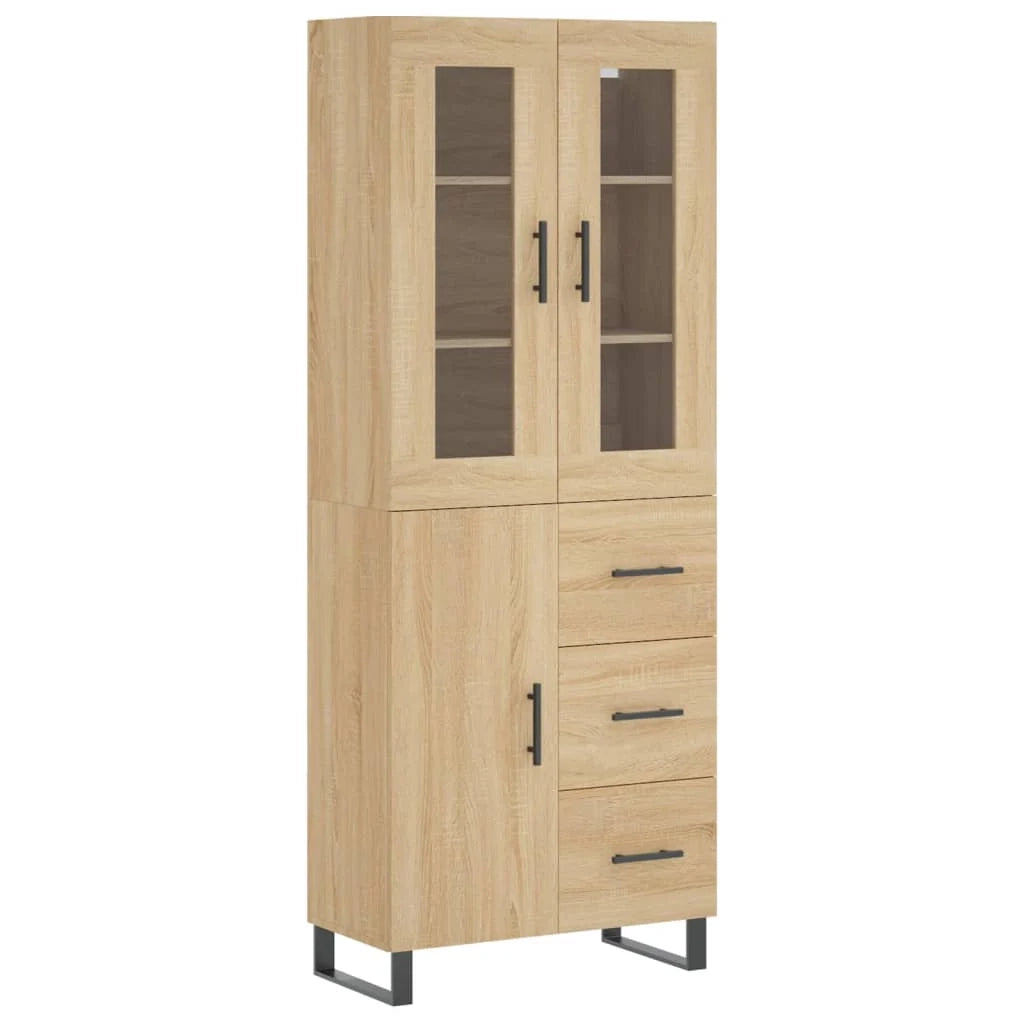 Buffet credenza cassettiera armadio mobile contenitore organizer cucina soggiorno salotto rovere Sonoma alto 69,5 x 34 x 180 cm legno ingegnerizzato marrone 02_0034190