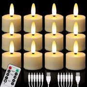 Luminarie LED a led con controllo remoto timer - Bianco caldo regolabile - Candelabri elettrici - Cavi USB - Decorazioni per Halloween e Natale - Ø 4 x 55 cm