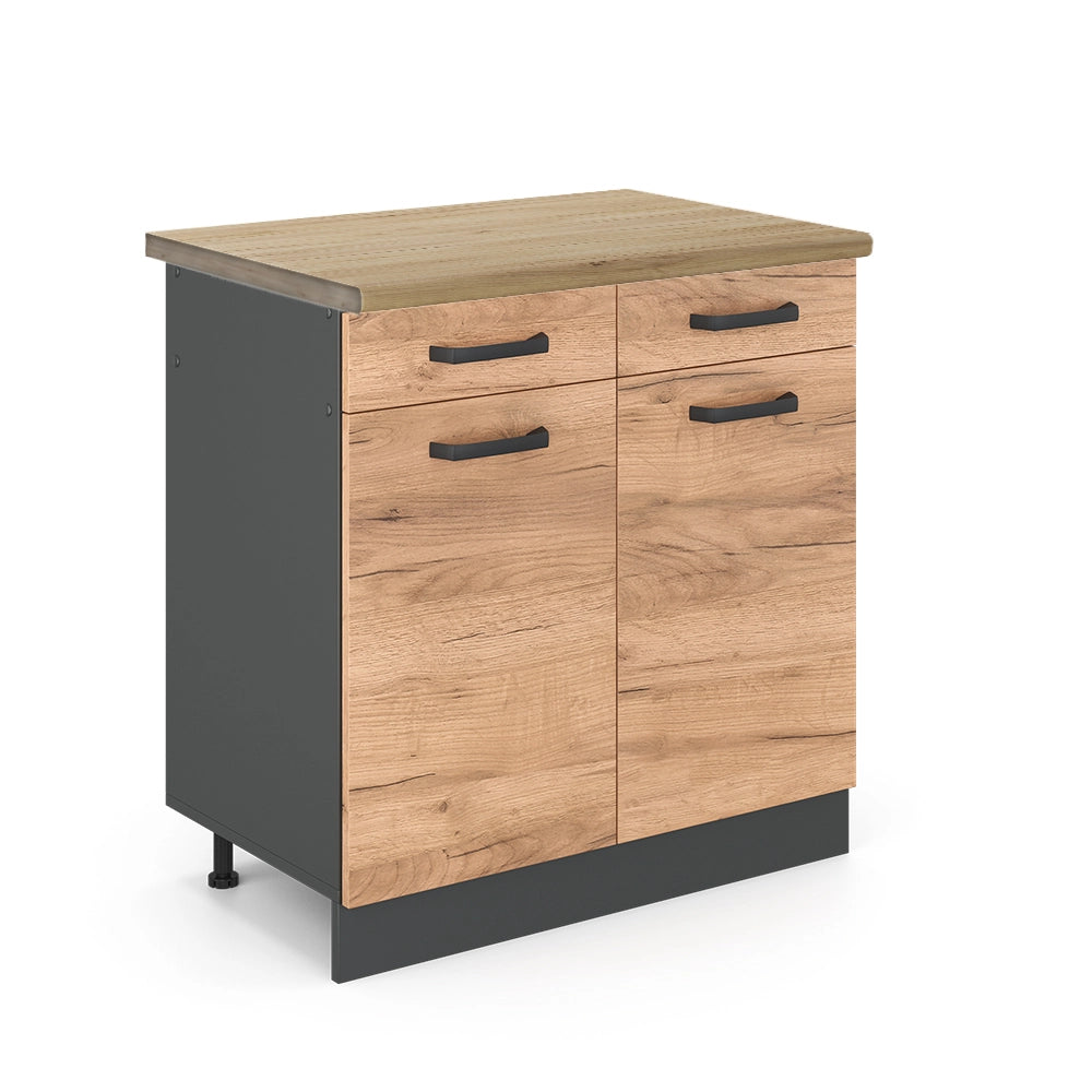 Vicco Mobiletto base per cucina Quercia dorata 80 cm , PL Rovere
