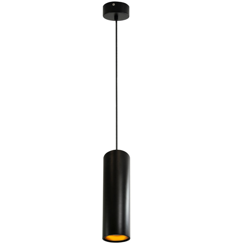 Lampada a sospensione tubolare Lati GU10 nera/oro Polux