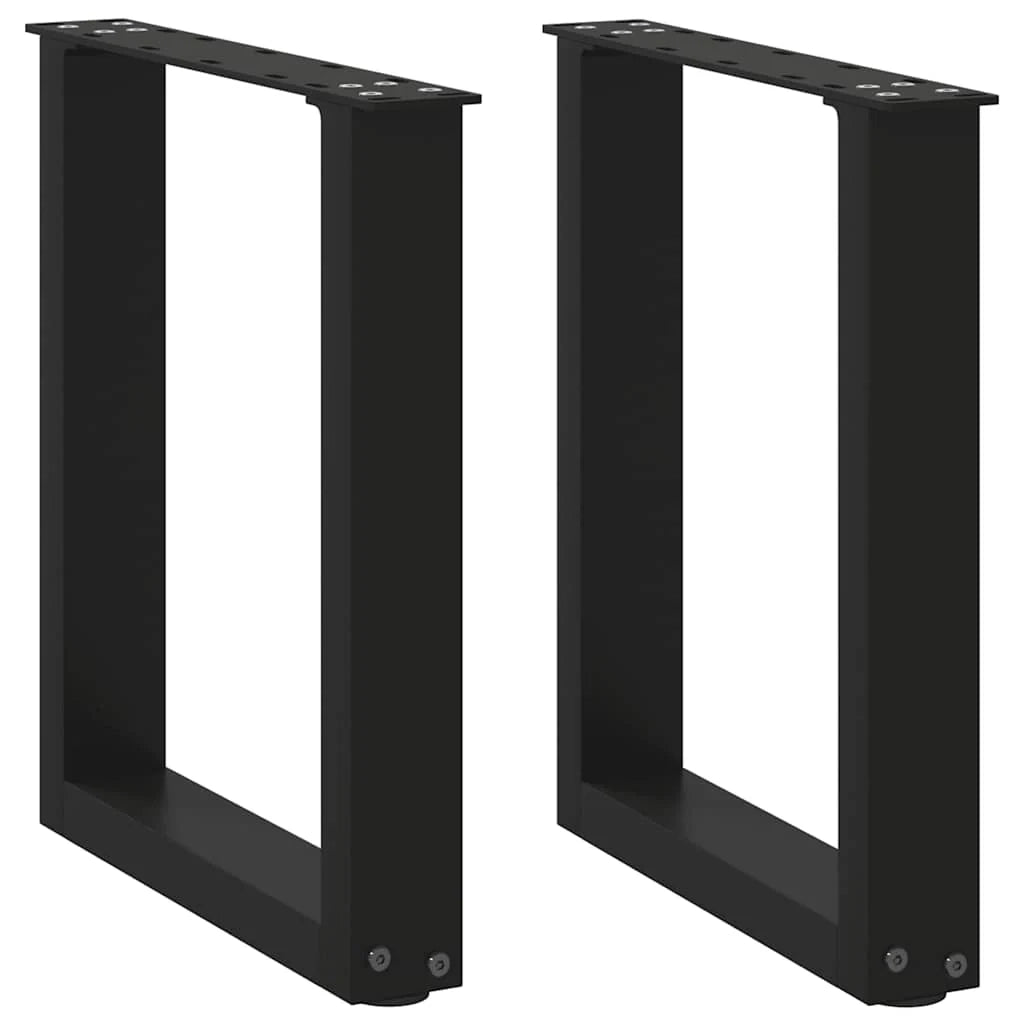 Set di 2 gambe regolabili per tavolino da caffè a forma di U design moderno 28 x 43 cm acciaio nero 02_0057388