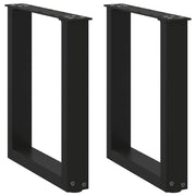 Set di 2 gambe regolabili per tavolino da caffè a forma di U design moderno 28 x 43 cm acciaio nero 02_0057388