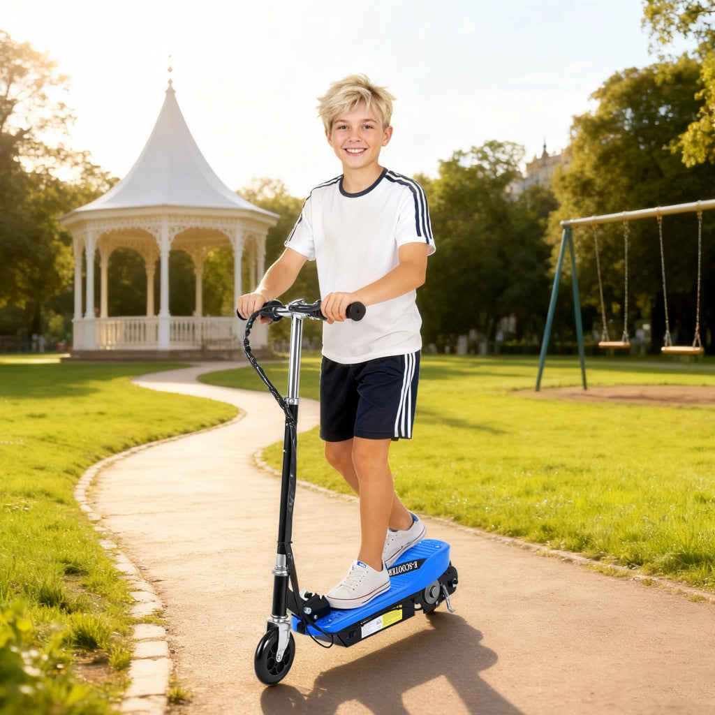 Monopattino Elettrico Pieghevole per Bambini ¨C Xylo ¨C Manubrio Regolabile 78x37x87-95cm Blu