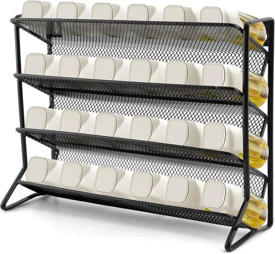 Organizzatore a 4 livelli per spezie per la cucina, contenitore per la dispensa, o per appendere alle porte o alle pareti (nero)