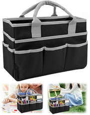 Organizzatore da viaggio con più cassette - Organizzatore per strumenti da scrivere - Tessuto Oxford - Imbottito con acqua - Leggero - Dimensioni 34 x 15 x 22 cm