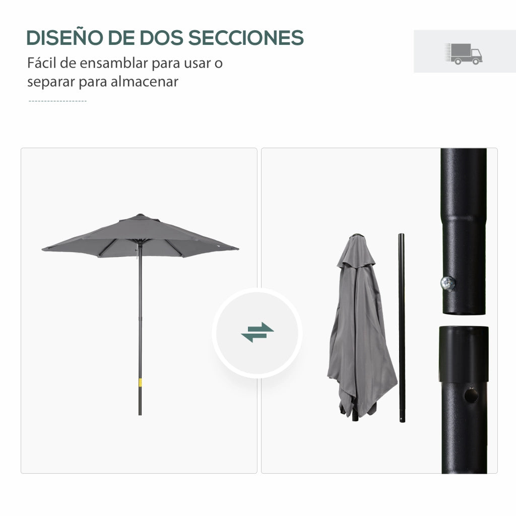 Ombrellone da Giardino con Ventilazione ¨C zephmum ¨C Grigio Antracite