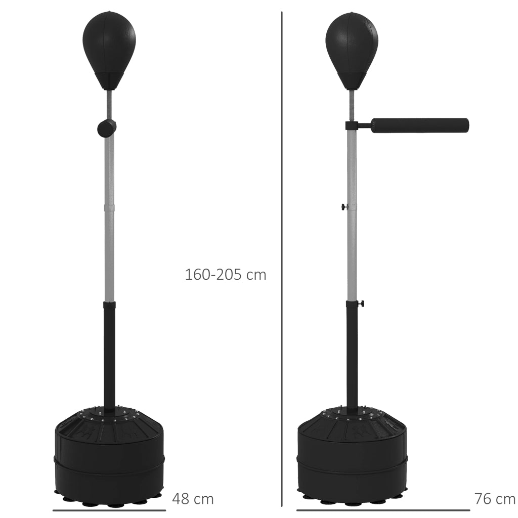Punching Ball con Barra Girevole per Adulti e Altezza Regolabile 1.6-2m, Nero