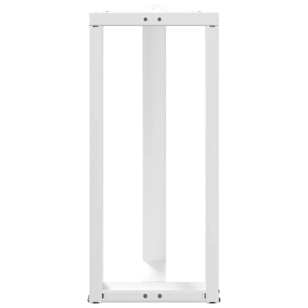 Set di 2 gambe robuste per tavolo da bar a forma di T 50 x 35 x 90 cm con piedini regolabili design moderno acciaio bianco 02_0057343