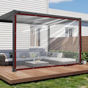 Pannello di copertura impermeabile - Tela trasparente - Reticolo ombreggiato con occhielli - Pannello per giardino - Balcone/Terrazza - Materiale duraturo (1,5 x 5 m) - Pannello di copertura