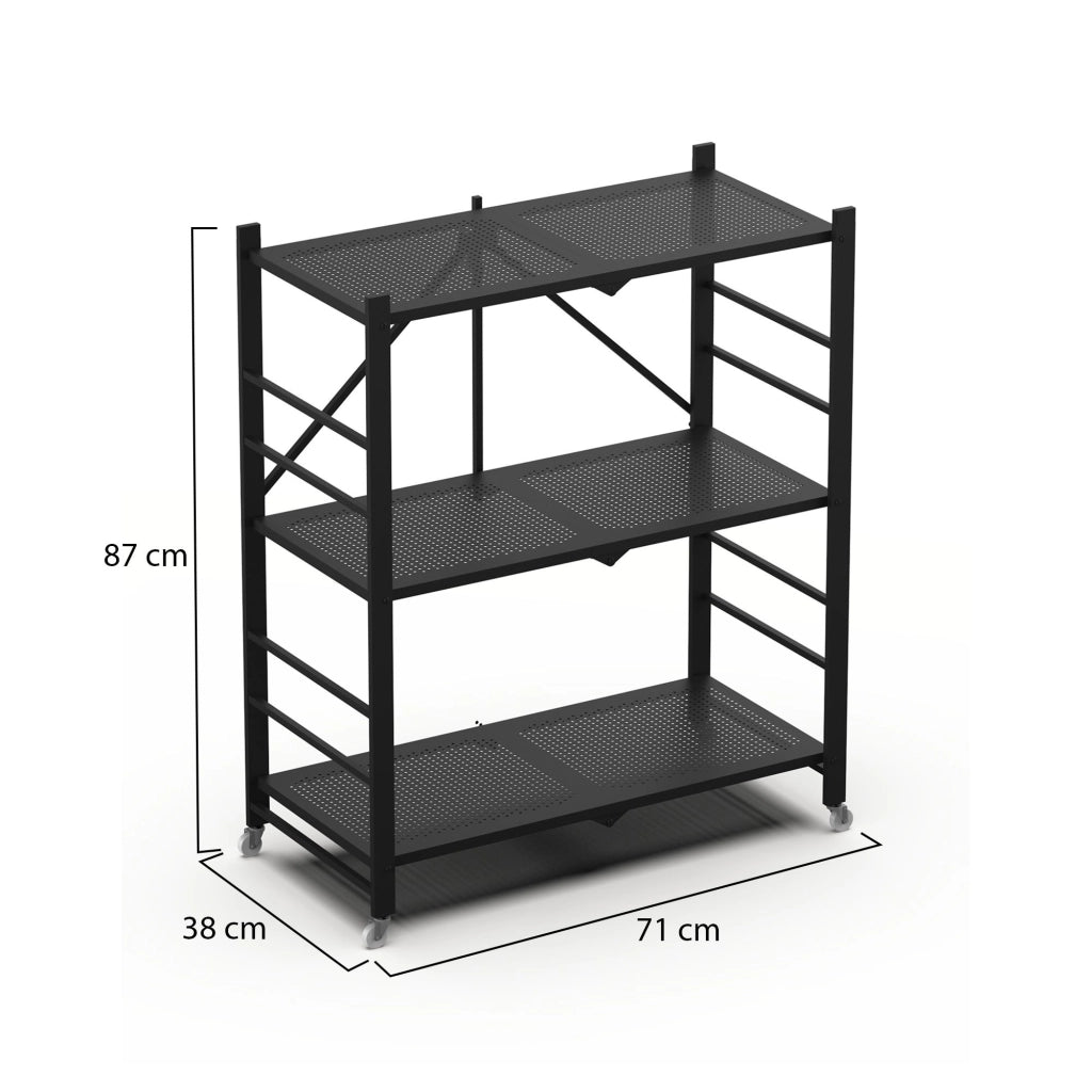 Cossato, Scaffali Ruote, 71x38x87h cm Nero