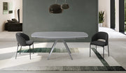 Tavolo Allungabile Kyoto 120 con Top in Vetro Grigio e Struttura in Metallo Grigio Opaco - Stones