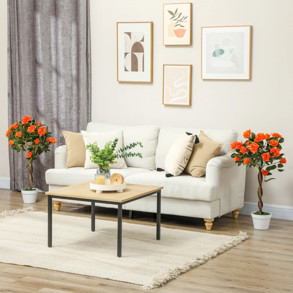 Rosa Finta Artificiale con Vaso Cemento ¨C zephmum ¨C 18x90 cm Arancione