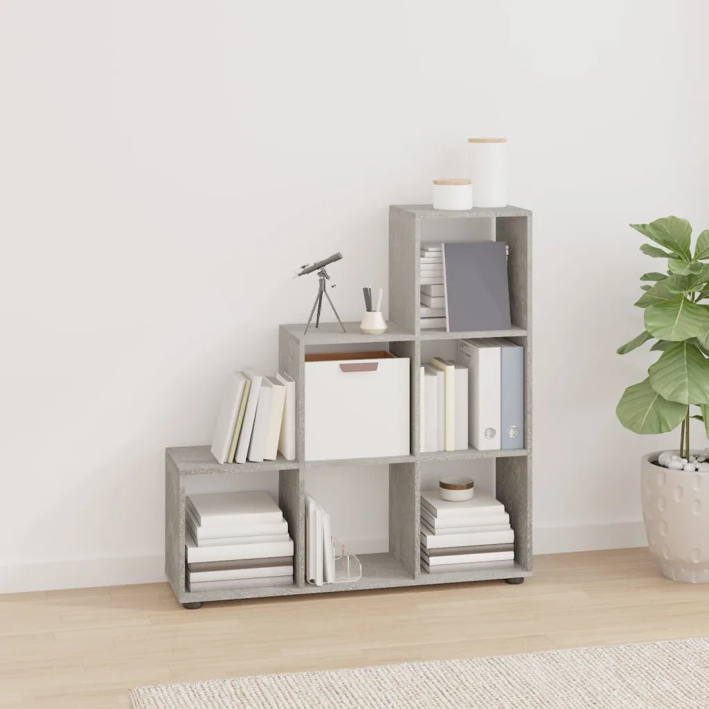 Libreria a Scala Grigio Cemento 107 cm in Legno Multistrato 342604