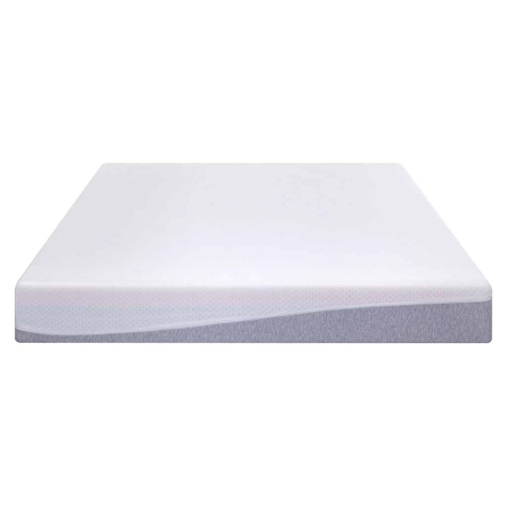 Materasso in schiuma reversibile H3 H4 con rivestimento sfoderabile per camera da letto bianco e grigio 180×200 cm