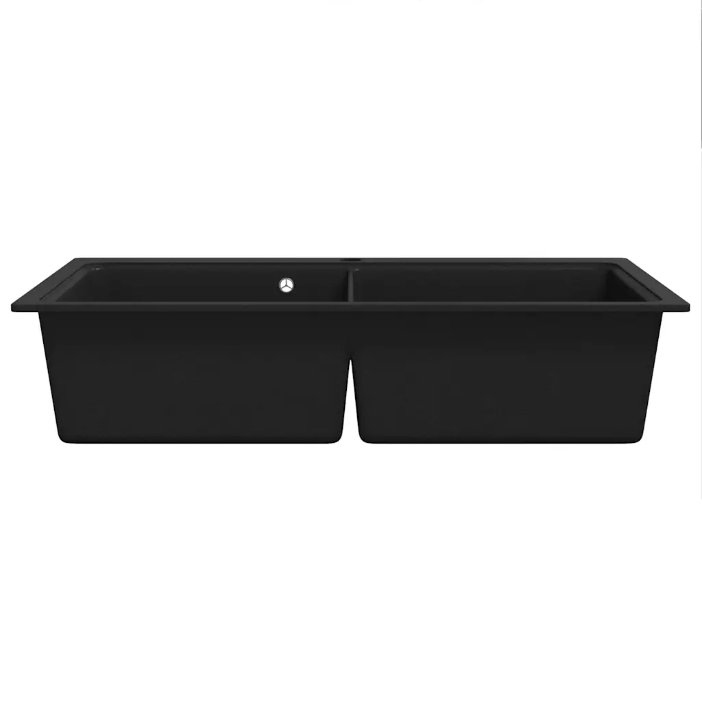 Lavandino Cucina Granito Nero Doppio con Montaggio Sopra cod mxl 45197