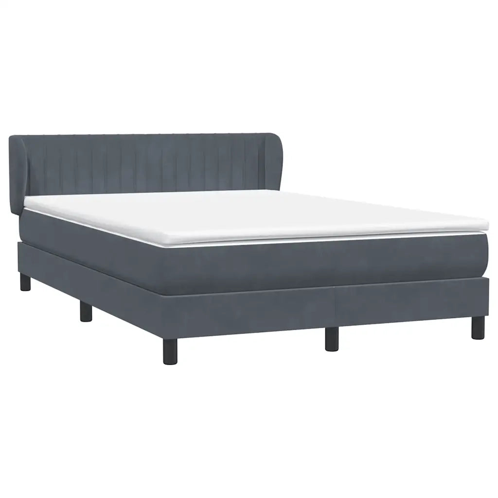 Giroletto a Molle con Materasso Grigio Scuro 160x210 cm Velluto 3317698