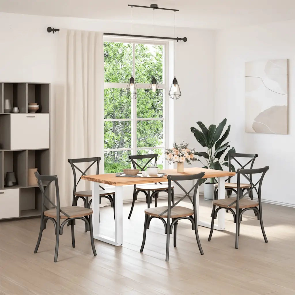 Gambe per tavolo da pranzo a forma di U 2 pz bianche 60x(72-73) cm in acciaio 4013181