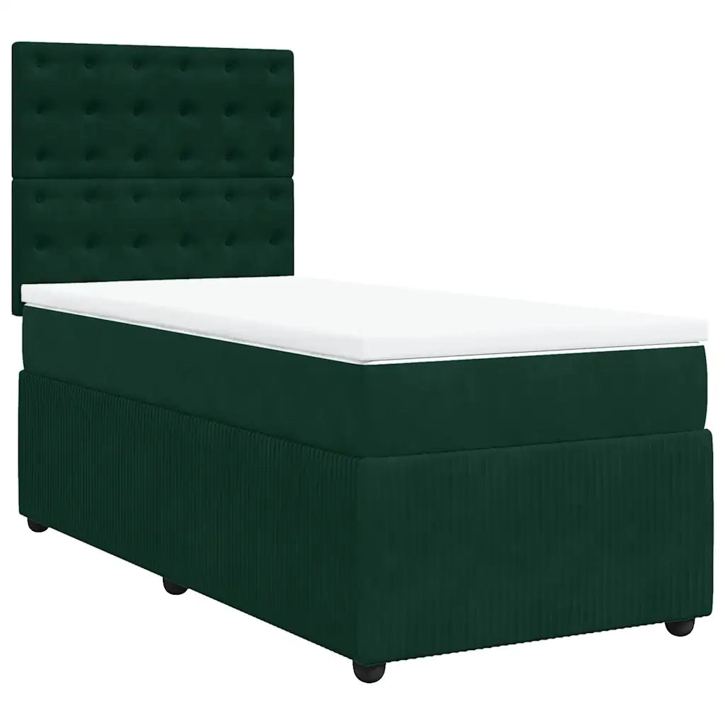 Giroletto a Molle con Materasso Verde Scuro 100x200 cm Velluto 3294577