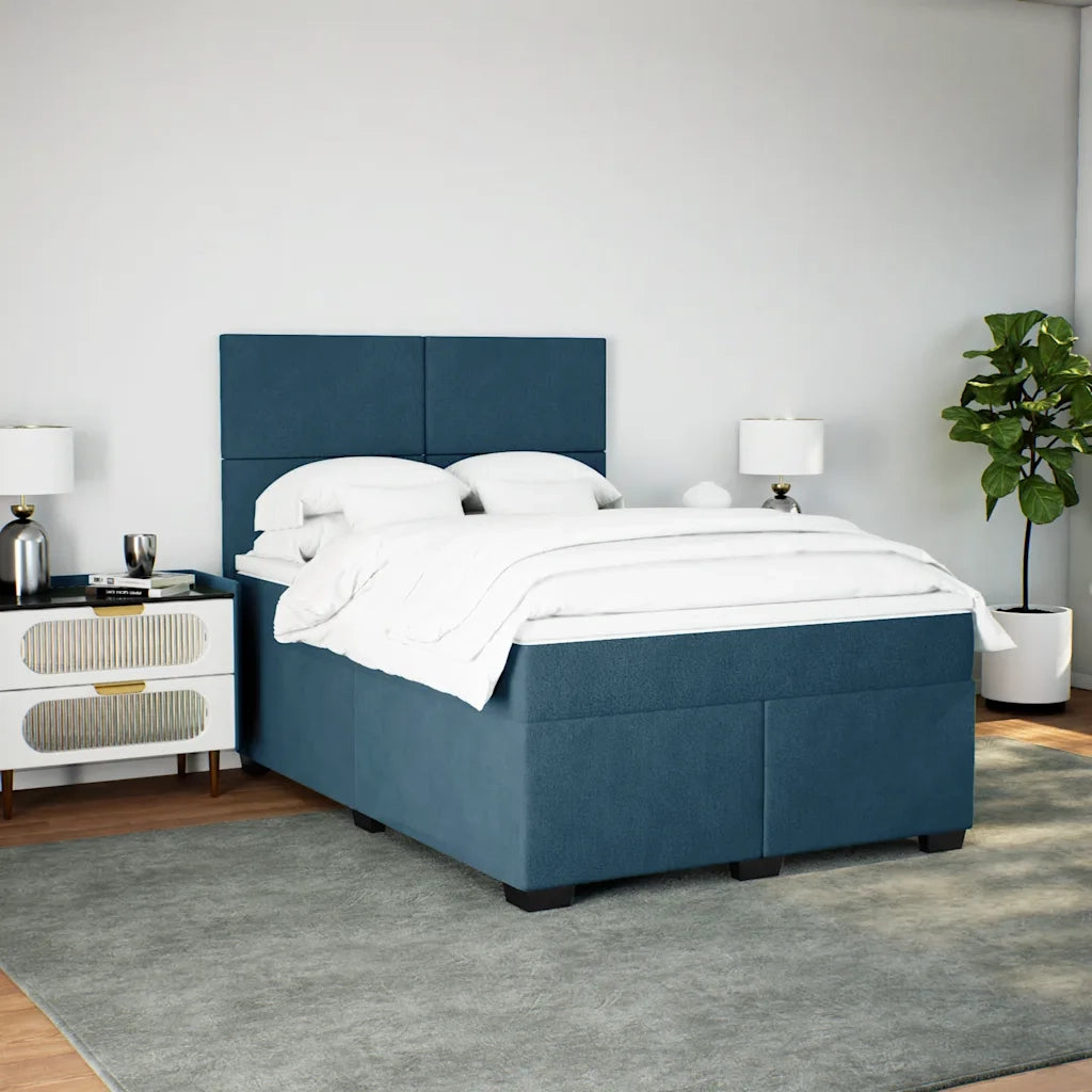 Giroletto a Molle con Materasso Blu 160x200 cm in Velluto 3293252