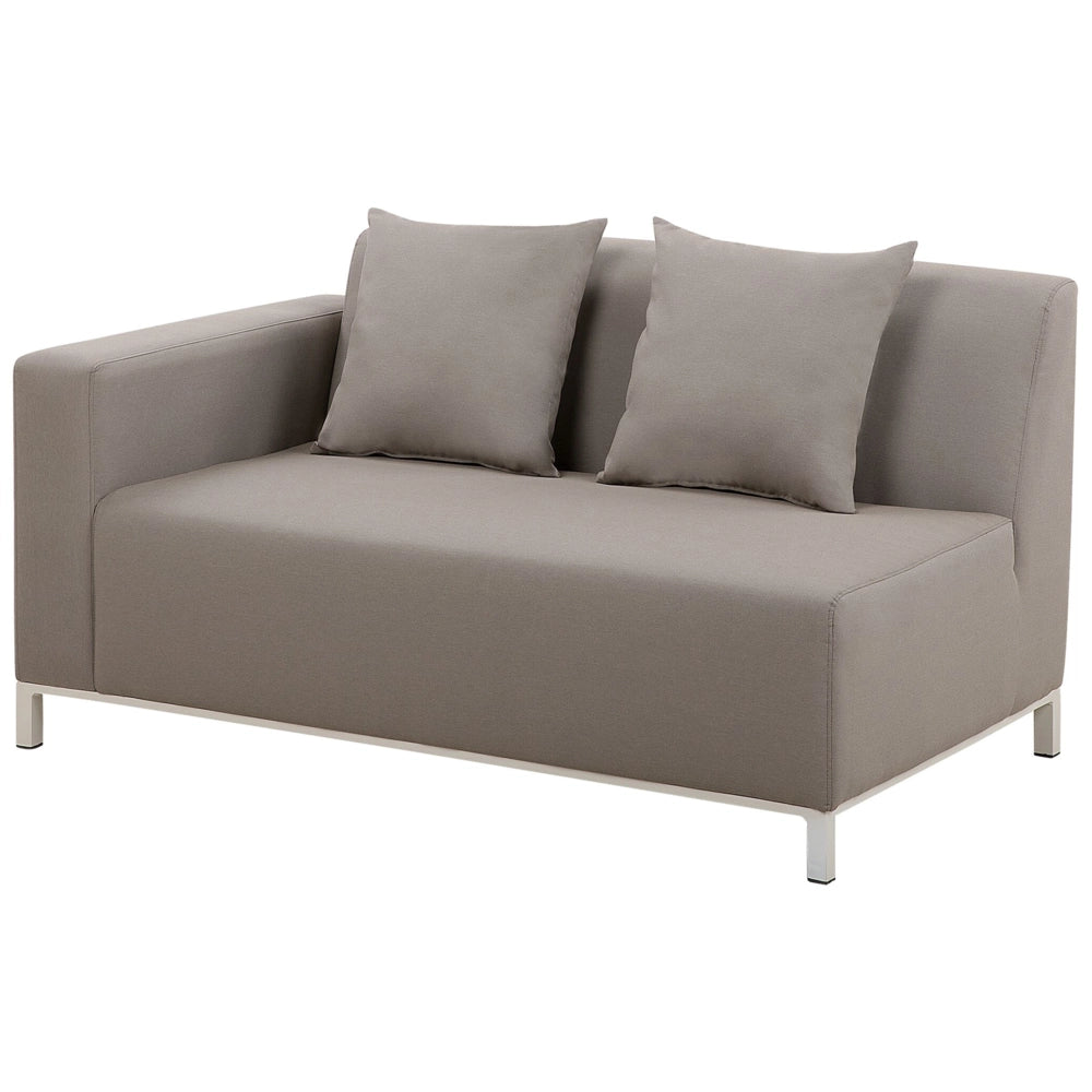 Set di 6 divani componibili per esterni con struttura in alluminio color tortora con cuscini destro