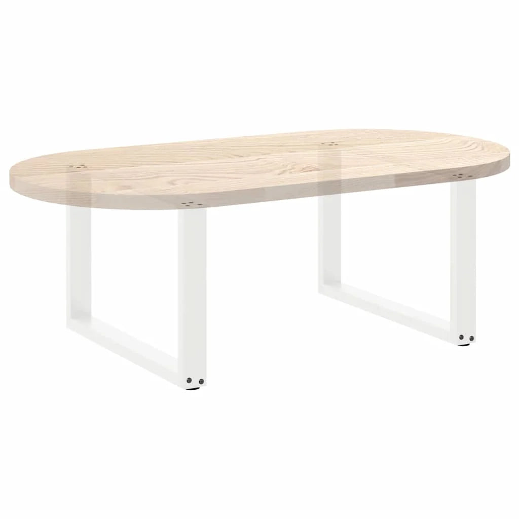 Set di 2 gambe per tavolino a forma di U 70 x 42-43 cm con piedini regolabili stile moderno acciaio bianco 02_0057405