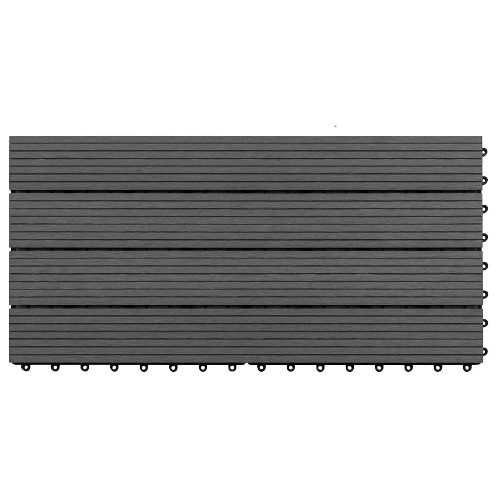 Piastrella per Decking 6 pcs Nero 60 x 30 cm WPC