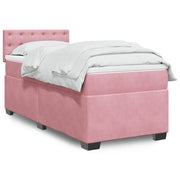 Giroletto a Molle con Materasso Rosa 90x190 cm in Velluto 3286191