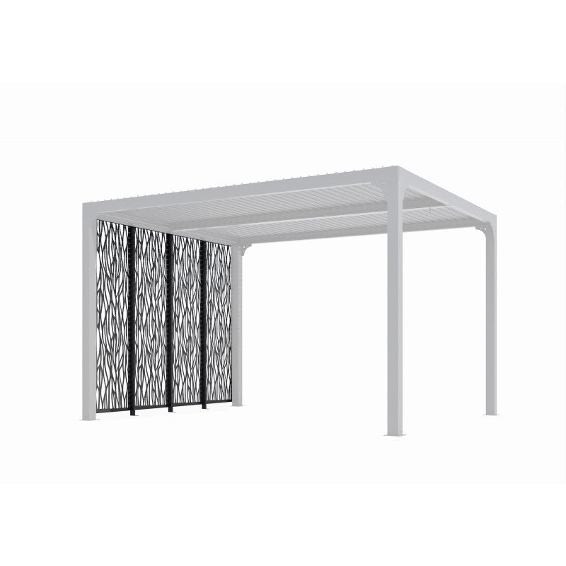 Pannello in acciaio moucharabieh per pergola bioclimatica lato 3 metri – schermo decorativo antivento e privacy – PERBIM30 Foresta