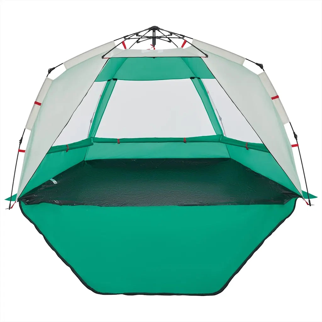 Tenda da Spiaggia 3 Persone Verde Rilascio Rapido Impermeabile