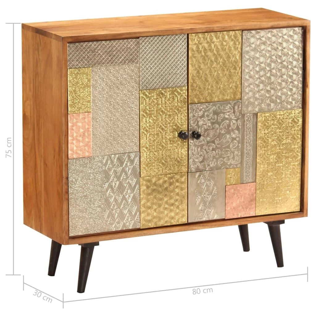Buffet credenza mobiletto consolle mobile contenitore 80 cm legno massello di acacia 4402249