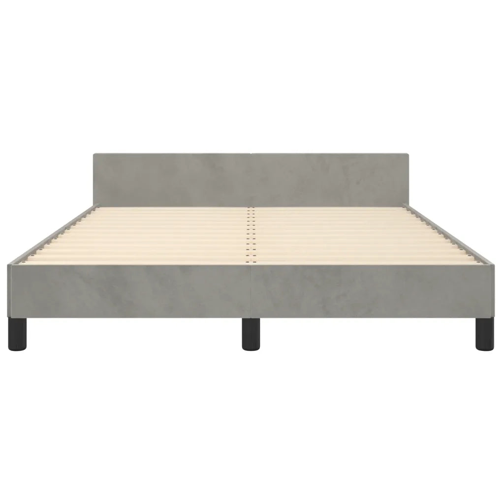 Giroletto con Testiera Grigio Chiaro 140x200 cm in Velluto cod mxl 58703