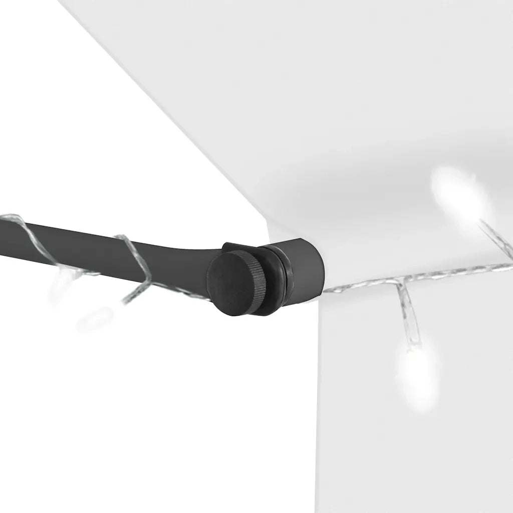 Tenda da Sole Retrattile Manuale con LED 100 cm Crema 145869