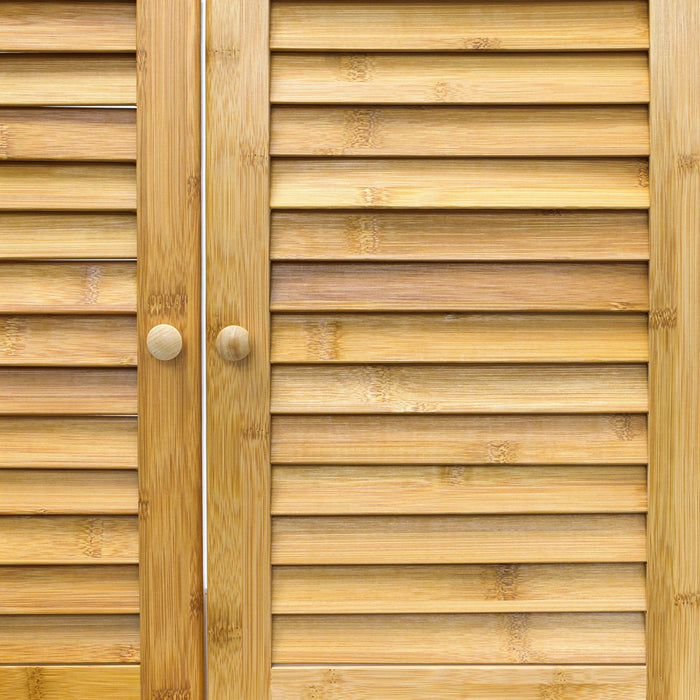 Mobile lavabo in bambù con due ante 3213061