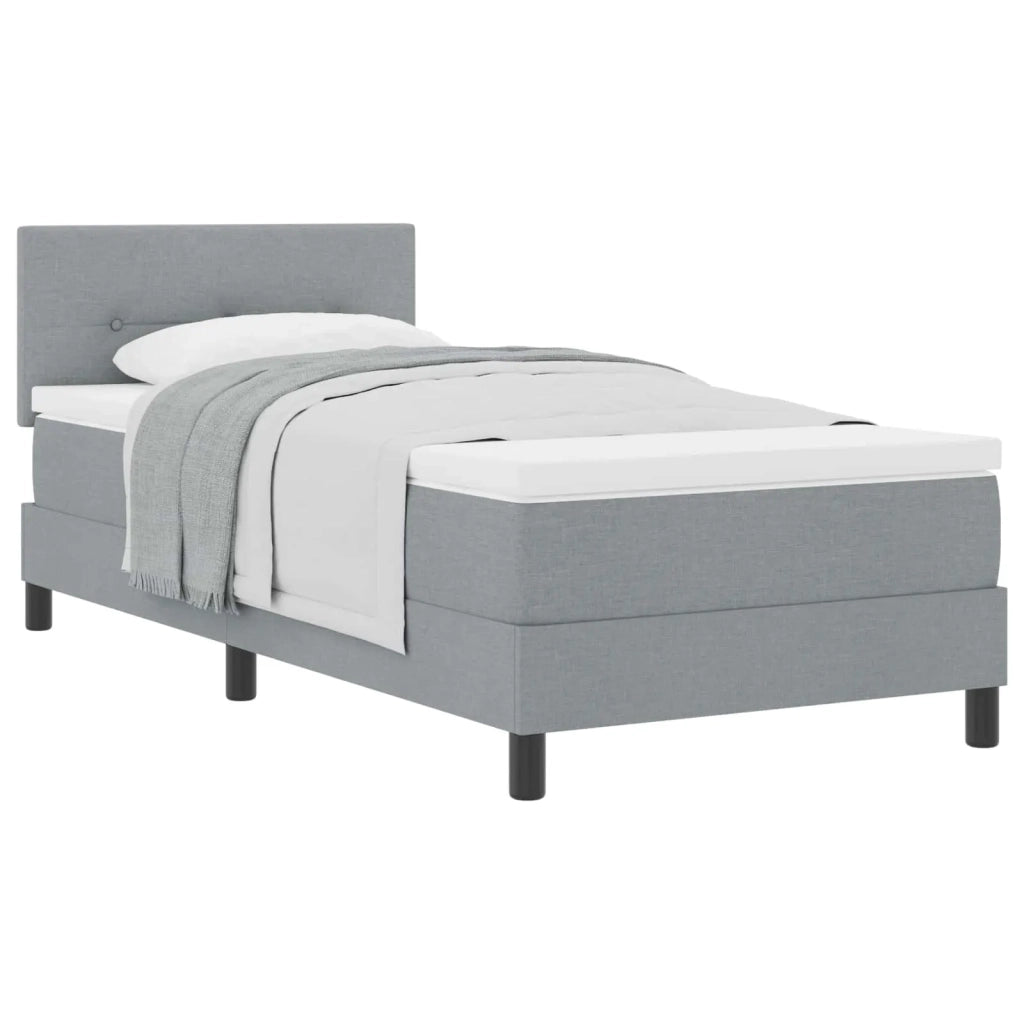 Letto a molle con testiera Grigio chiaro 80 x 200 cm Tessuto 3338643