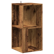 Mobile angolare classico e compatto dimensioni 33 x 33 x 67 cm in legno composito finitura effetto legno anticato 02_0050926