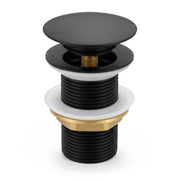 Piletta Click Clack lavabo senza troppo pieno acciaio inossidabile Nero