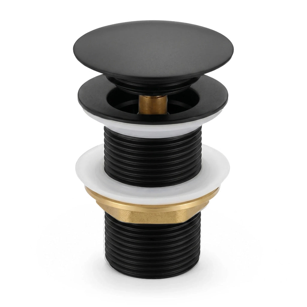 Piletta Click Clack lavabo senza troppo pieno acciaio inossidabile Nero