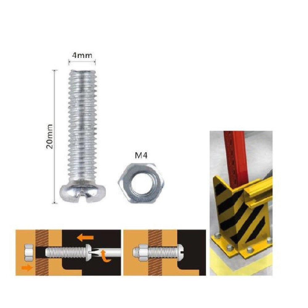 Trade Shop - Set 22 Pz Viti Vite Testa A Croce Tonda 4x20 Mm Con Dadi Dado Esagonale M4 90961 -