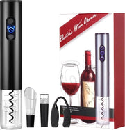 Kurktrinciatore elettrico - Accessori per vino - Apripetali - Con taglieracarta - Su batterie - Nero - Ideale regalo!