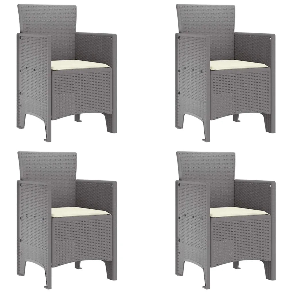 Set da Pranzo per Giardino 5 pcs Grigio chiaro Rattan Polt